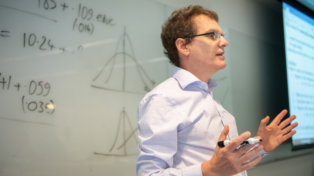 Prof. Dominic Hodgkin lecturing in class